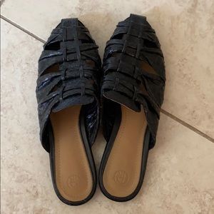 The Row - Capri Woven Snakeskin Mule Slide